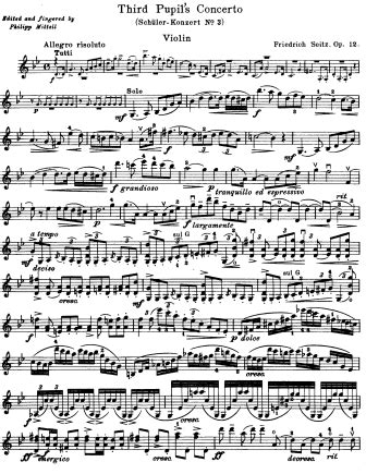 Seitz Pupil's Violin Concerto No. 3 In G Minor For Violin And String Orchestra